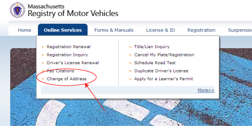 dmv change of address